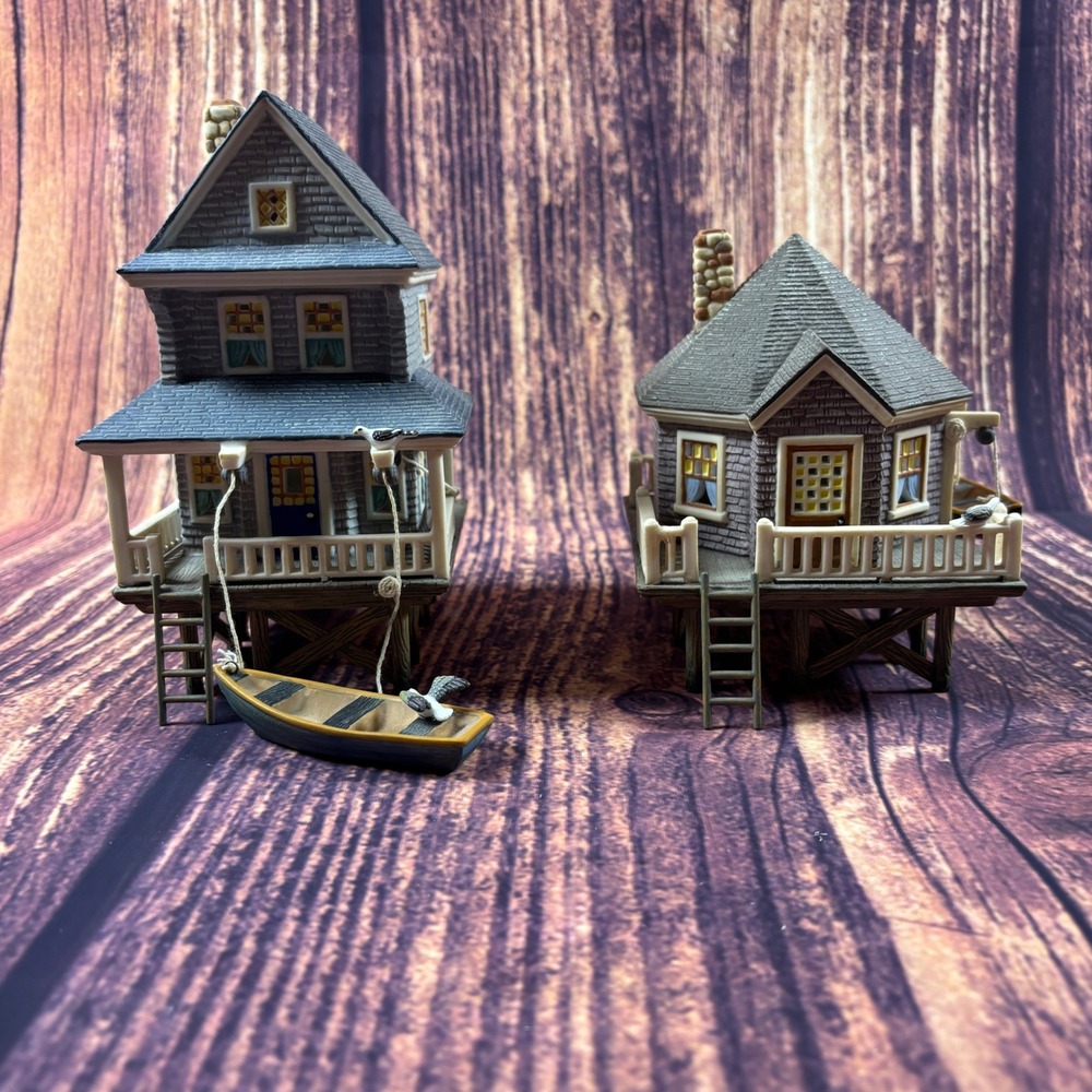Dept 56 Seasons Bay East Cape Cottages Set of 2 Beach House Village 56.53448